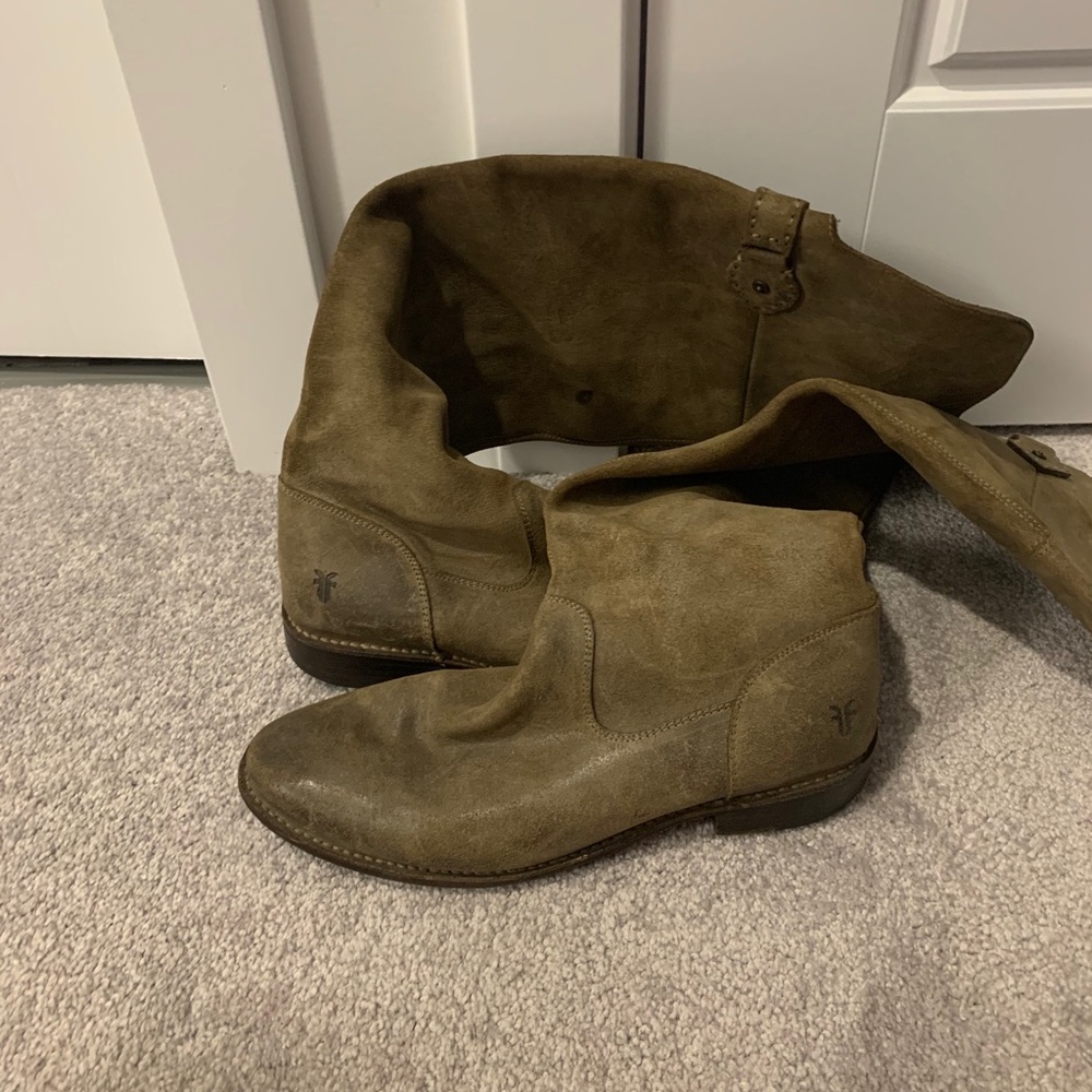🛍️SOLD🛍️Frye Tan Leather Knee High / OTK Boots size 10